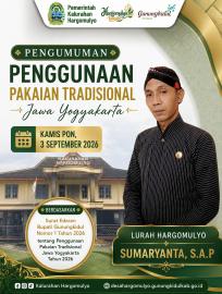 PENGUMUMAN PENGGUNAAN PAKAIAN TRADISIONAL JAWA YOGYAKARTA 